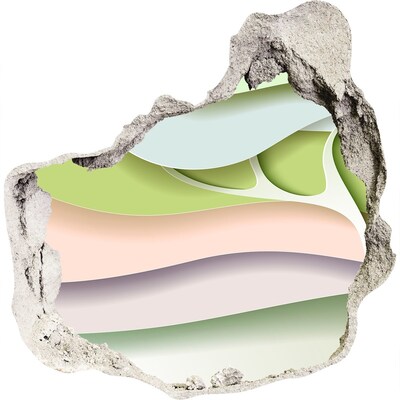 Adesivo effetto buco nel muro Un muro in rovina che si affaccia sul paesaggio