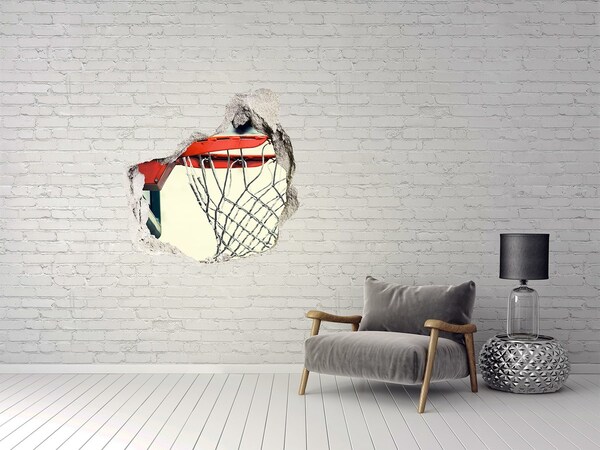 Finto buco nel muro 3D Lancio della palla da basket oltre il muro