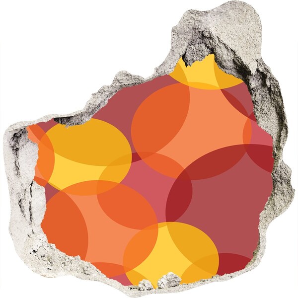 Trompe l'oeil buco nel muro Cerchi colorati su uno sfondo di cemento