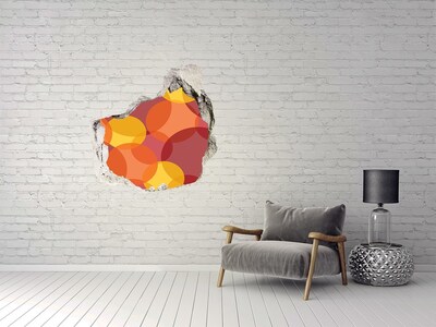 Trompe l'oeil buco nel muro Cerchi colorati su uno sfondo di cemento