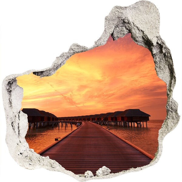 Finto buco nel muro 3D Tramonto sull'acqua