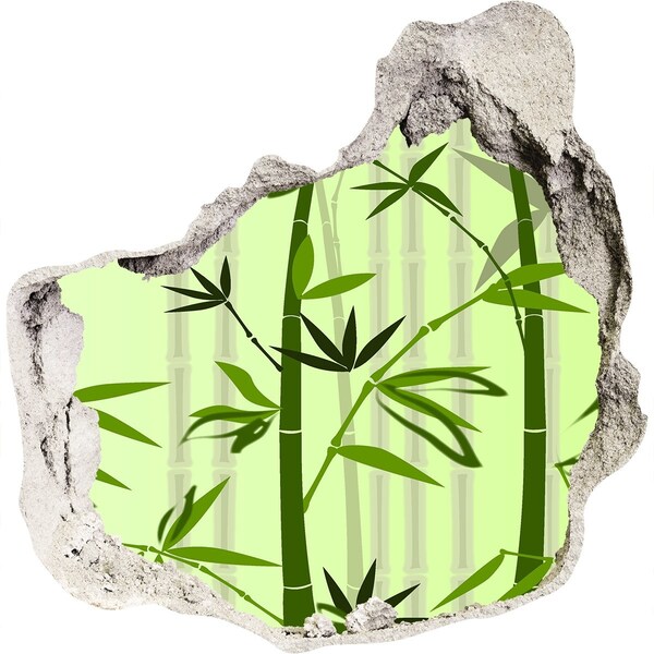 Trompe l'oeil buco nel muro Foresta di bambù verde