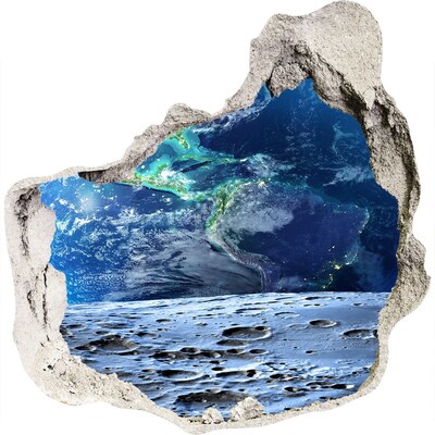 Finto buco nel muro 3D Vista cosmica da un buco nel muro