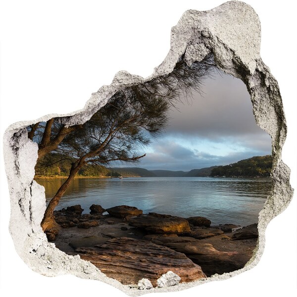 Finto buco nel muro 3D Pace in riva all'acqua