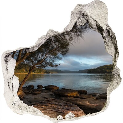 Finto buco nel muro 3D Pace in riva all'acqua