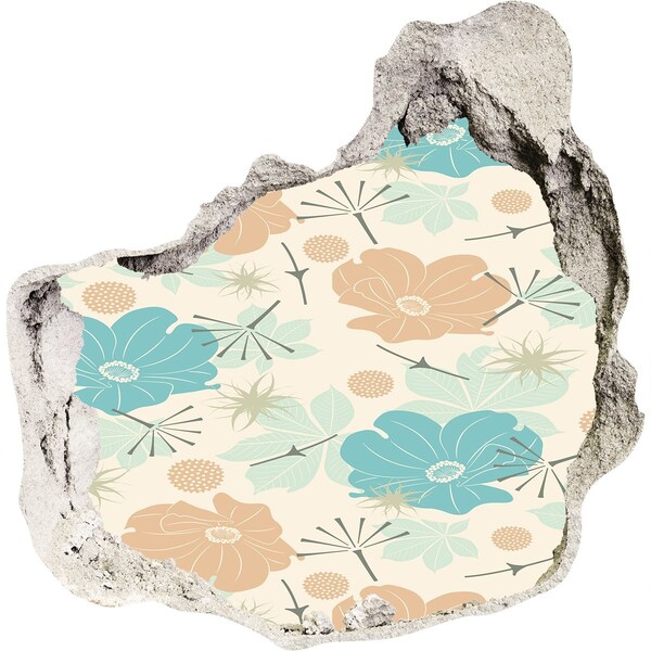 Finto buco nel muro 3D Motivo floreale sulla parete