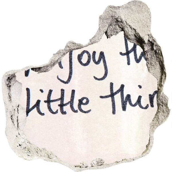 Adesivo effetto buco nel muro Un muro danneggiato con un'iscrizione