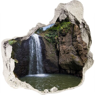 Trompe l'oeil buco nel muro Cascata tra le rocce