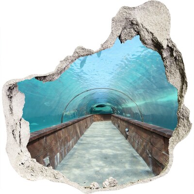 Adesivo effetto buco nel muro Tunnel sottomarino nell'oceano