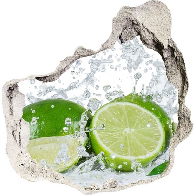 Trompe l'oeil buco nel muro Limoni in un'esplosione d'acqua