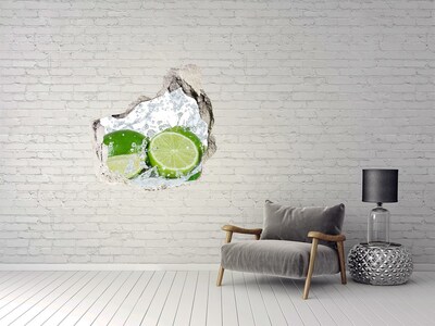 Trompe l'oeil buco nel muro Limoni in un'esplosione d'acqua