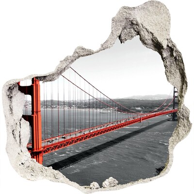 Adesivo effetto buco nel muro Ponte Golden Gate a San Francisco