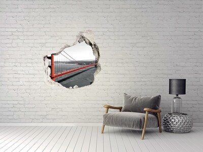 Adesivo effetto buco nel muro Ponte Golden Gate a San Francisco