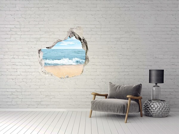 Trompe l'oeil buco nel muro Vista della spiaggia