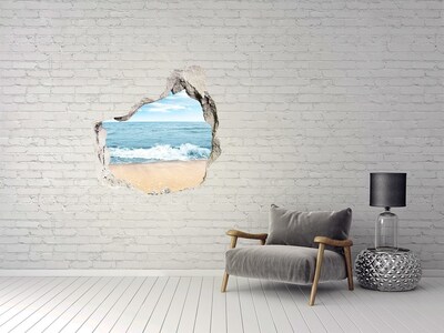 Trompe l'oeil buco nel muro Vista della spiaggia