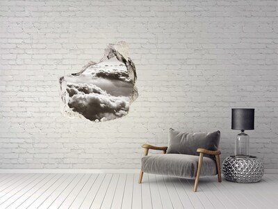 Trompe l'oeil buco nel muro Vista delle nuvole