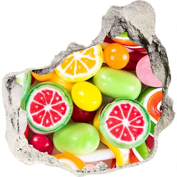 Trompe l'oeil buco nel muro Dolce paradiso di caramelle