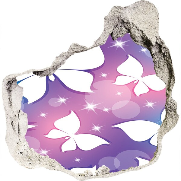 Adesivo effetto buco nel muro Un sogno floreale nei toni del rosa