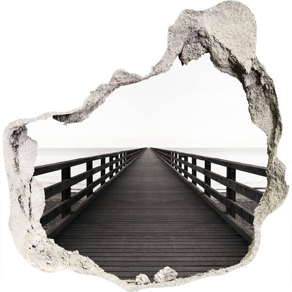 Adesivo effetto buco nel muro Molo in riva al mare