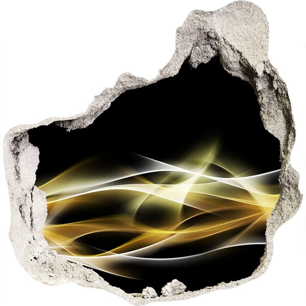 Finto buco nel muro 3D La crepa dorata nel muro