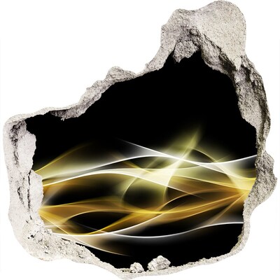 Finto buco nel muro 3D La crepa dorata nel muro