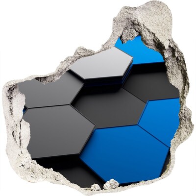 Trompe l'oeil buco nel muro Esagoni moderni nella parete