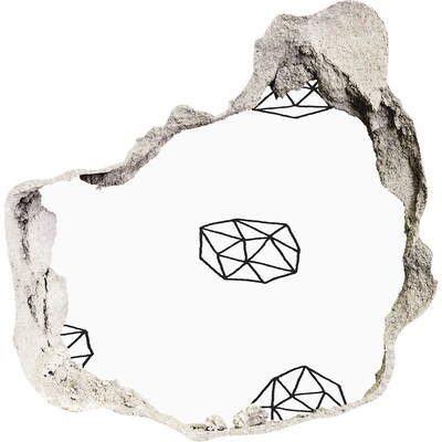 Finto buco nel muro 3D Diamanti d'oro in un buco nel muro