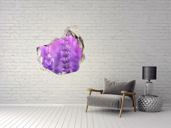 Adesivo effetto buco nel muro Fiori di lavanda nella luce del mattino