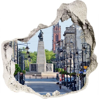 Adesivo effetto buco nel muro Via con monumento