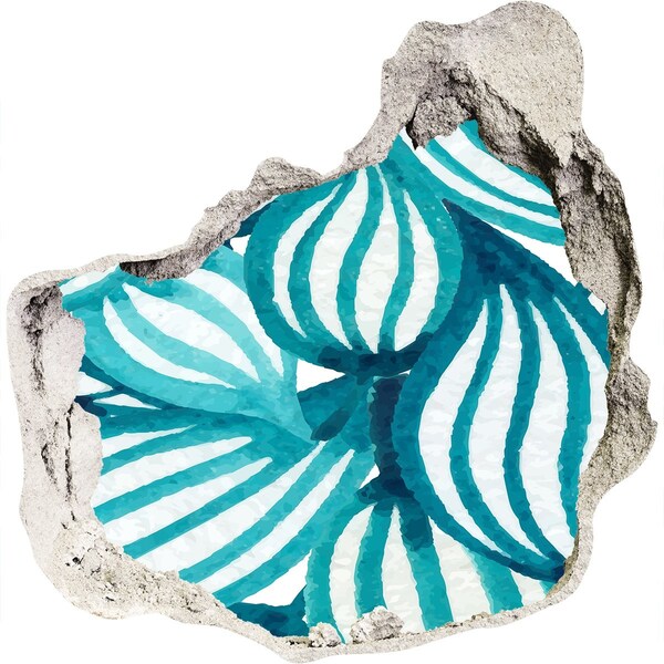 Finto buco nel muro 3D Foglie tropicali in un buco nel muro