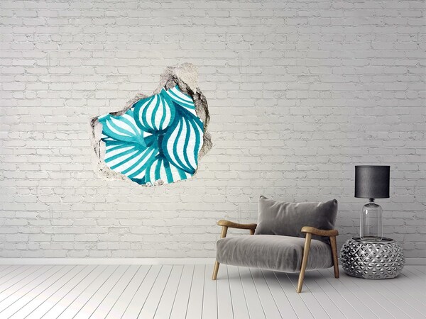 Finto buco nel muro 3D Foglie tropicali in un buco nel muro