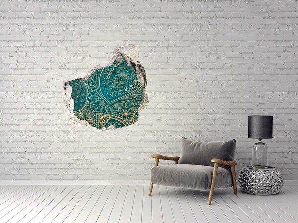 Finto buco nel muro 3D Fantasia boho verde
