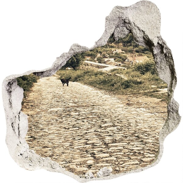 Finto buco nel muro 3D Una strada di campagna affascinante