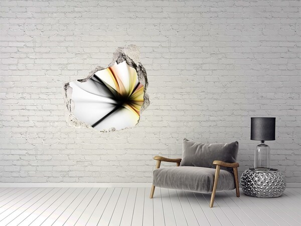 Adesivo effetto buco nel muro Un muro spezzato con un motivo astratto