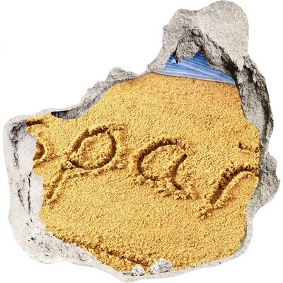 Trompe l'oeil buco nel muro Spiaggia con sabbia