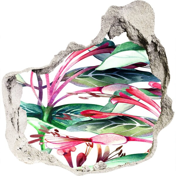 Adesivo effetto buco nel muro Giardino fiorito dietro il muro