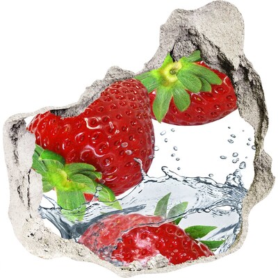 Finto buco nel muro 3D Fragole succose in un'esplosione d'acqua