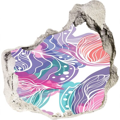 Trompe l'oeil buco nel muro Motivi floreali nel buco nel muro