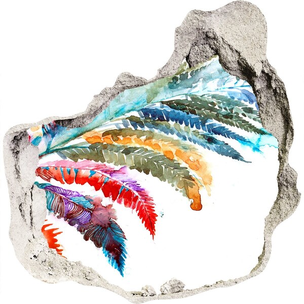 Adesivo effetto buco nel muro Un'oasi tropicale in cemento