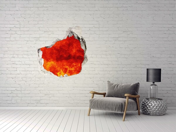 Trompe l'oeil buco nel muro Lava vulcanica