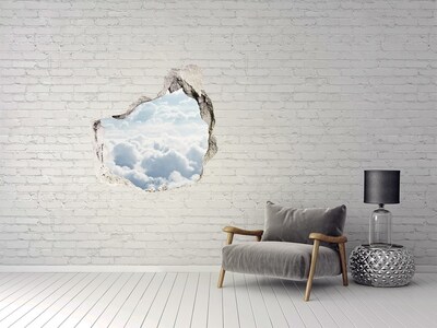 Trompe l'oeil buco nel muro Il cielo è pieno di nuvole