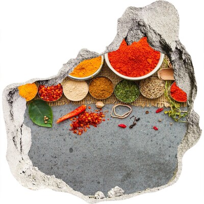 Adesivo effetto buco nel muro Una cucina piena di spezie