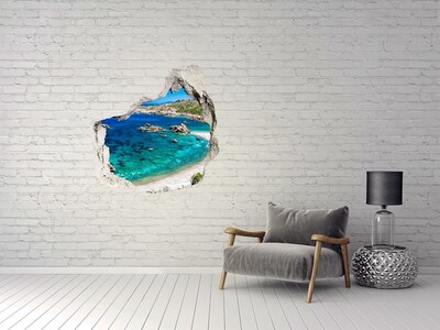 Trompe l'oeil buco nel muro Baia dei Caraibi