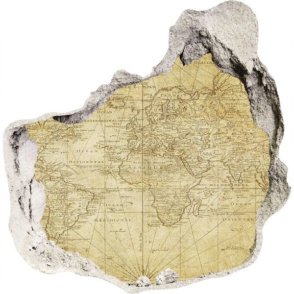 Trompe l'oeil buco nel muro Antica mappa dell'Africa