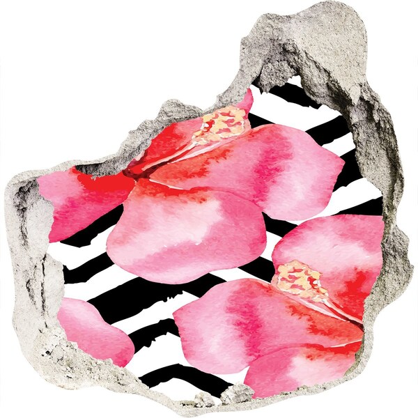 Trompe l'oeil buco nel muro Fiore nel buco nel muro