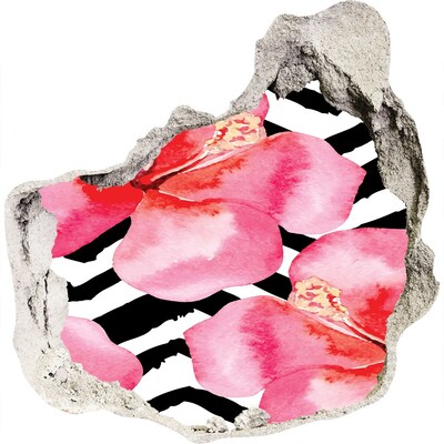 Trompe l'oeil buco nel muro Fiore nel buco nel muro