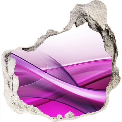Trompe l'oeil buco nel muro Un'onda dalle sfumature di viola