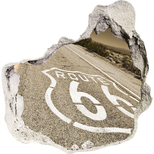 Trompe l'oeil buco nel muro La Route 66 in cemento