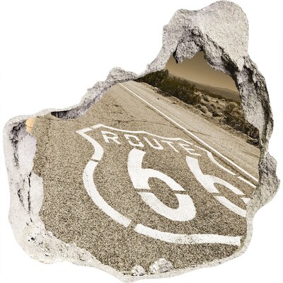 Trompe l'oeil buco nel muro La Route 66 in cemento