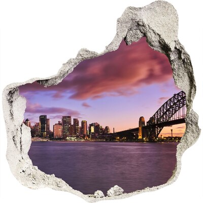 Adesivo effetto buco nel muro Vista di Sydney
